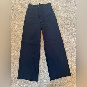 Anthropologie Black Wide-Leg Trousers